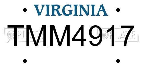 TMM4917 Virginia License Plate