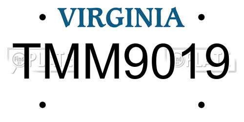 TMM9019 Virginia License Plate