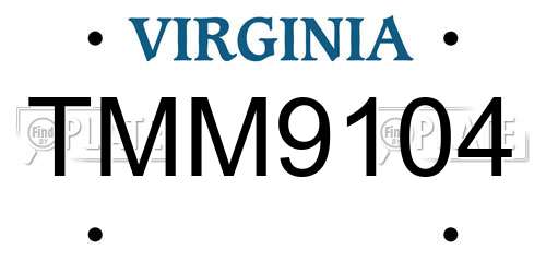TMM9104 Virginia License Plate