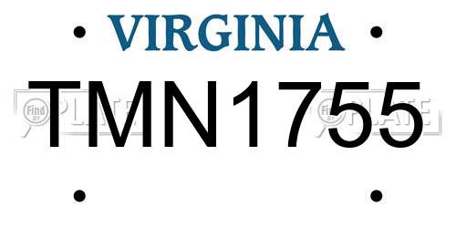TMN1755 Virginia License Plate