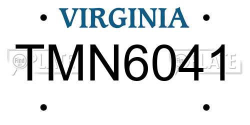 TMN6041 Virginia License Plate