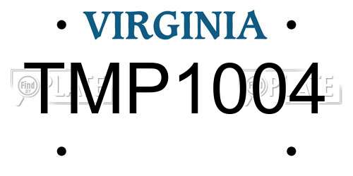 TMP1004 Virginia License Plate
