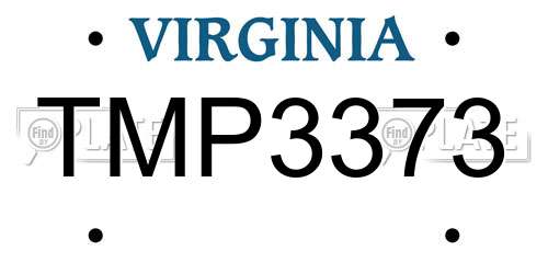 TMP3373 Virginia License Plate