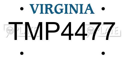 TMP4477 Virginia License Plate