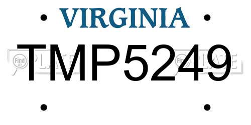 TMP5249 Virginia License Plate