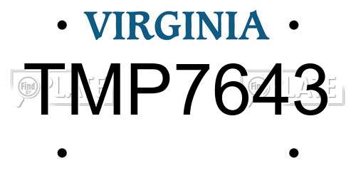 TMP7643 Virginia License Plate