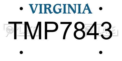 TMP7843 Virginia License Plate