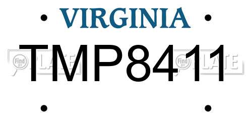 TMP8411 Virginia License Plate