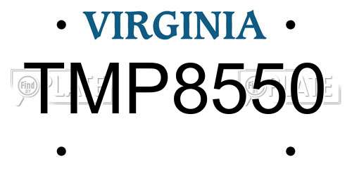 TMP8550 Virginia License Plate