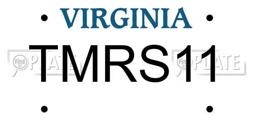 TMRS11 Virginia License Plate