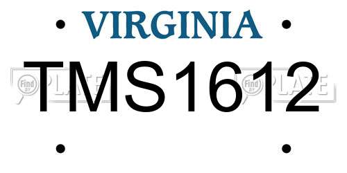 TMS1612 Virginia License Plate
