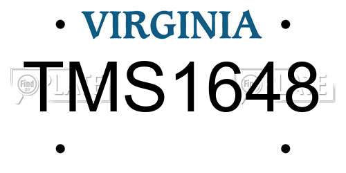 TMS1648 Virginia License Plate