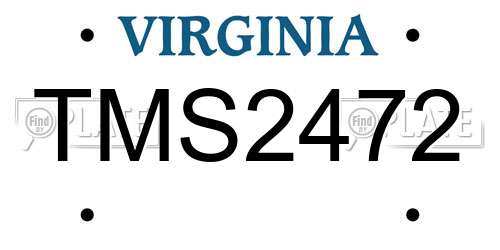 TMS2472 Virginia License Plate