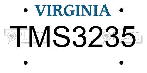 TMS3235 Virginia License Plate