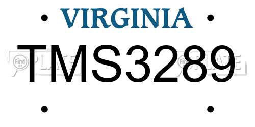 TMS3289 Virginia License Plate