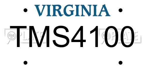 TMS4100 Virginia License Plate