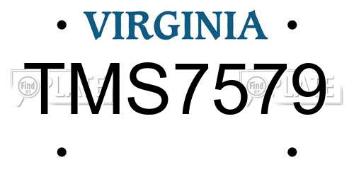 TMS7579 Virginia License Plate