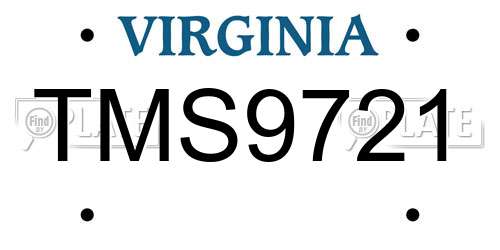 TMS9721 Virginia License Plate