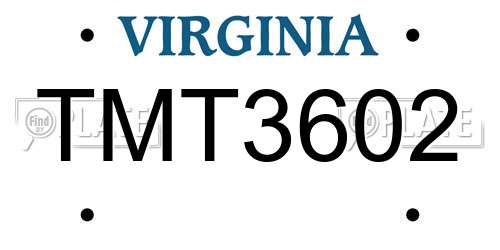 TMT3602 Virginia License Plate