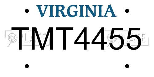 TMT4455 Virginia License Plate