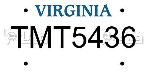 TMT5436 Virginia License Plate