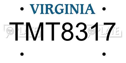 TMT8317 Virginia License Plate