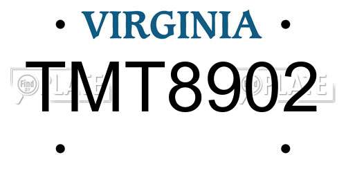 TMT8902 Virginia License Plate