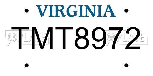 TMT8972 Virginia License Plate