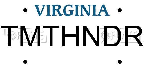 TMTHNDR Virginia License Plate