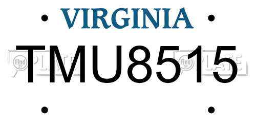 TMU8515 Virginia License Plate