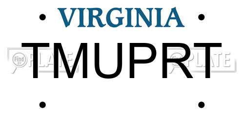 TMUPRT Virginia License Plate