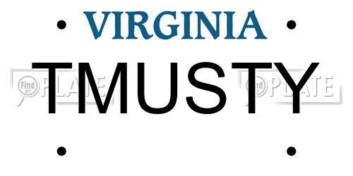 TMUSTY Virginia License Plate