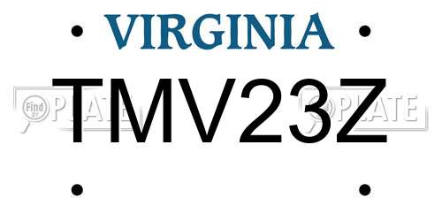 TMV23Z Virginia License Plate