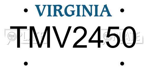 TMV2450 Virginia License Plate