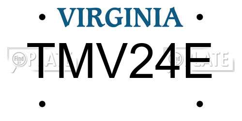 TMV24E Virginia License Plate