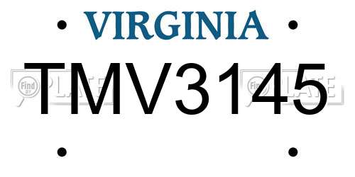 TMV3145 Virginia License Plate