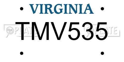 TMV535 Virginia License Plate