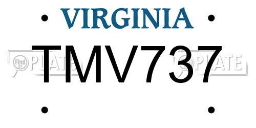 TMV737 Virginia License Plate
