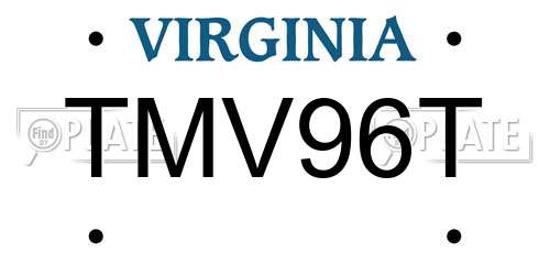 TMV96T Virginia License Plate