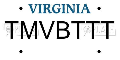 TMVBTTT Virginia License Plate