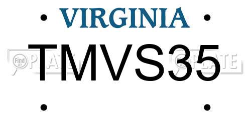 TMVS35 Virginia License Plate