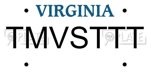 TMVSTTT Virginia License Plate