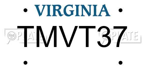 TMVT37 Virginia License Plate