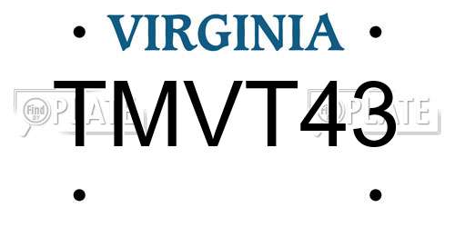 TMVT43 Virginia License Plate
