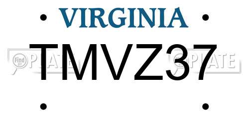 TMVZ37 Virginia License Plate