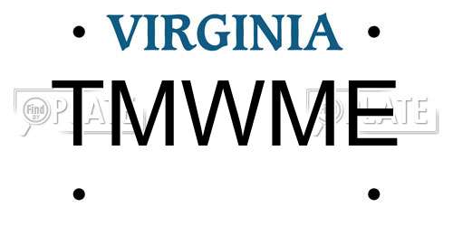TMWME Virginia License Plate