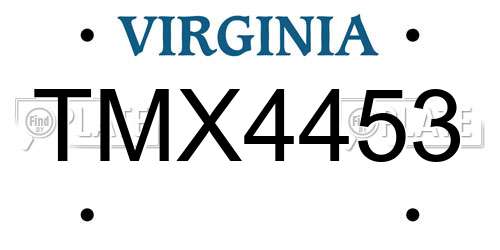 TMX4453 Virginia License Plate