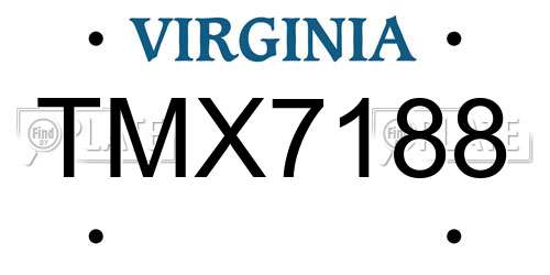 TMX7188 Virginia License Plate