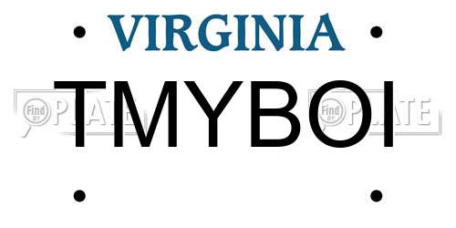 TMYBOI Virginia License Plate