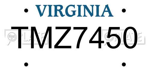TMZ7450 Virginia License Plate